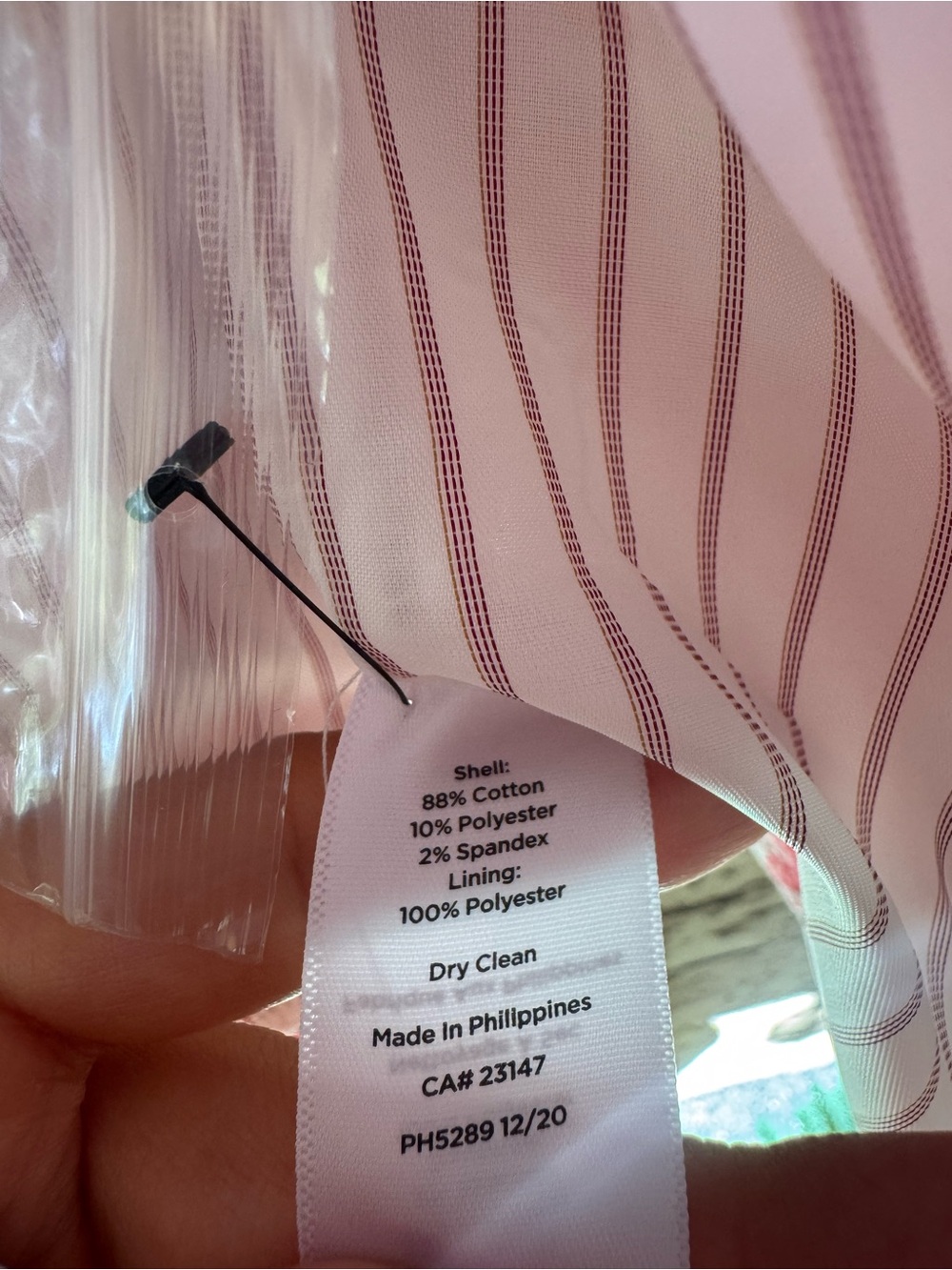 Talbots Pink & White Houndstooth Collarless Tweed Jacket size 12 - Picture 7 of 8